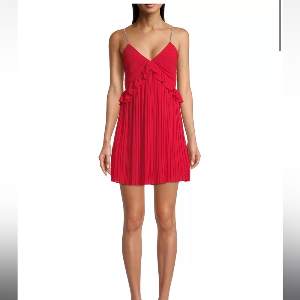 ❤️NWT MICHAELS Michael Kors Glitter-Strap Pleated Mini Dress Size 4